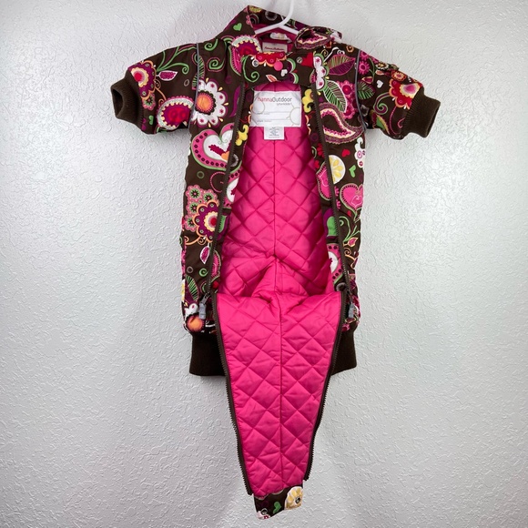 Hanna Andersson Insulated Full Zip‎ Snowsuit, Floral, 3-6 months Warm Bright Fun - Picture 5 of 7